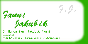 fanni jakubik business card